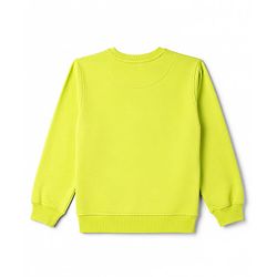 Pine Kids Knit Full Sleeves Solid Sweatshirt - Limegreen