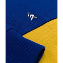 Pine Kids Cotton Knit Sweatshirt with Full Sleeves and Color Block Pattern - Navy Blue