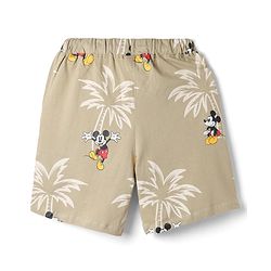 Pine Kids Disney Single Jersey Knit Half sleeves Co-Ords T-Shirt & Shorts Nightsuit with Micky Mouse Graphics - Brown
