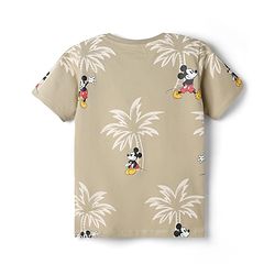 Pine Kids Disney Single Jersey Knit Half sleeves Co-Ords T-Shirt & Shorts Nightsuit with Micky Mouse Graphics - Brown