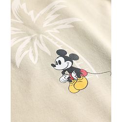 Pine Kids Disney Single Jersey Knit Half sleeves Co-Ords T-Shirt & Shorts Nightsuit with Micky Mouse Graphics - Brown