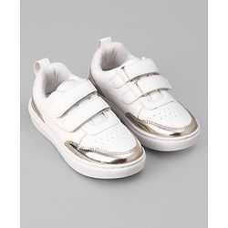 Pine Kids Velcro Closure Solid Colour Casual Shoes - Golden