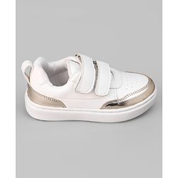 Pine Kids Velcro Closure Solid Colour Casual Shoes - Golden