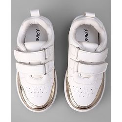 Pine Kids Velcro Closure Solid Colour Casual Shoes - Golden