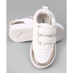 Pine Kids Velcro Closure Solid Colour Casual Shoes - Golden