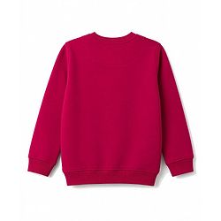 Pine Kids Knit Full Sleeves Sweatshirt with Floral Print -  Red