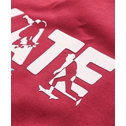 Pine Kids Knit Full Sleeves Sweatshirt with Text Print - Red