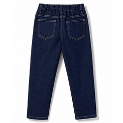 Pine Kids Woven Full Length Washed Denim Jeans - Navy Blue