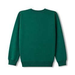 Pine Kids Cotton Knit Sweatshirt with Full Sleeves and Basketball Text Print - Green