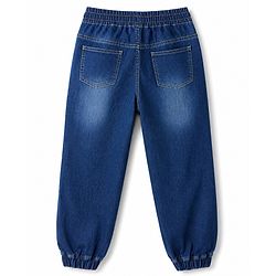 Pine Kids Woven Full Length Washed Denim Jeans - Navy Blue