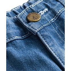Pine Kids Woven Full Length Washed Denim Jeans - Navy Blue