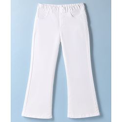 Pine Kids Denim Woven Ankle Length Washed Jeggings - White