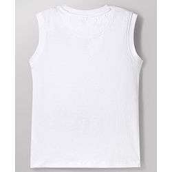 Pine Kids Cotton Woven Half Sleeves Printed Shirt & Sleeveless T-Shirt With Text Print - Multicolor