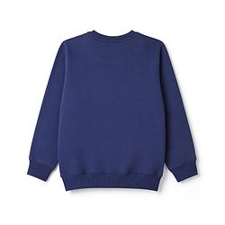 Pine Kids Cotton Knit Sweatshirt With Full Sleeves and Creative Text Print - Navy Blue