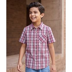 Pine Kids Cotton Woven Checks Shirts Half Sleeves Collar Multi Color 4-5 Years