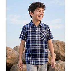 Pine Kids Cotton Woven Shirt Half Sleeves Checks Multi Color 4-5 Years