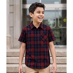 Pine Kids Cotton Woven Shirt Half Sleeves Checks Multi Color 4-5 Years