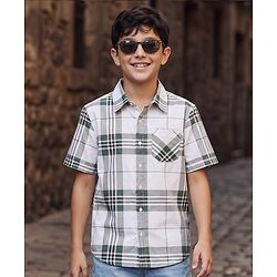 Pine Kids Cotton Woven Checks Shirts Half Sleeves Collar Multi Color 4-5 Years
