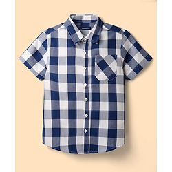 Pine Kids Cotton Woven Half Sleeves Checks Shirt With Printed T-Shirt - Multicolor