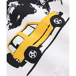 Pine Kids Cotton Mix Knit Sweatshirt with Full Sleeves and Outdoor Explorer Print in White