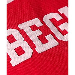 Pine Kids Knit Full Sleeves Sweatshirt with Text Print - Red