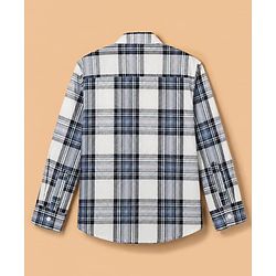 Pine Kids 100% Cotton Woven Half Sleeves Checked Shirt and T-Shirt with Blessed Text Print in Blue
