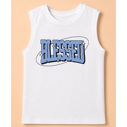 Pine Kids 100% Cotton Woven Half Sleeves Checked Shirt and T-Shirt with Blessed Text Print in Blue