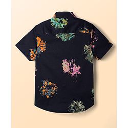 Pine Kids Cotton Woven Half Sleeves Printed Shirt With T-Shirt - Blue