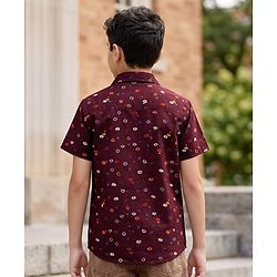 Pine Kids Cotton Woven Shirts Printed Half Sleeves Multi Color 4-5 Years