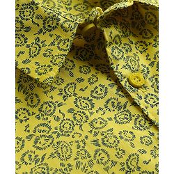 Pine Kids Cotton Woven Shirts Printed Half Sleeves Regular Yellow 4-5 Years