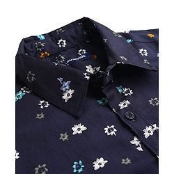 Pine Kids Cotton Woven Printed Shirts Half Sleeves Blue 4-5 Years