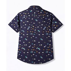 Pine Kids Cotton Woven Printed Shirts Half Sleeves Blue 4-5 Years