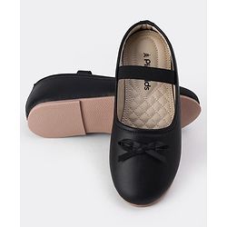 Pine Kids Slip On Ballerina With Bow Applique - Black