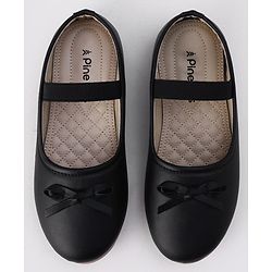 Pine Kids Slip On Ballerina With Bow Applique - Black