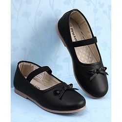 Pine Kids Slip On Ballerina With Bow Applique - Black