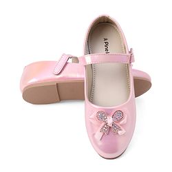 Pine Kids Slip On Ballerina With Bow Pearl Applique - Pink