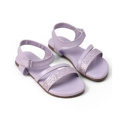 Pine Kids Velcro Closure Sandals With Glitter Detailing - Purple