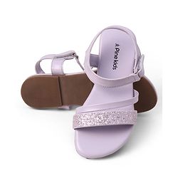 Pine Kids Velcro Closure Sandals With Glitter Detailing - Purple