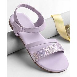 Pine Kids Velcro Closure Sandals With Glitter Detailing - Purple