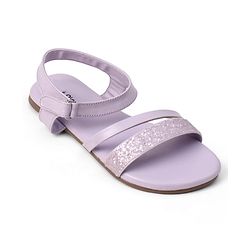 Pine Kids Velcro Closure Sandals With Glitter Detailing - Purple