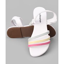 Pine Kids Back Strap Closure Sandals - White