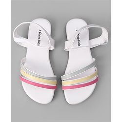 Pine Kids Back Strap Closure Sandals - White