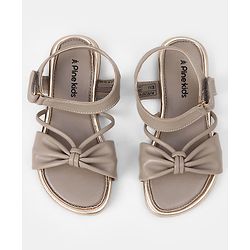 Pine Kids Sandals Velcro Closure in Tan