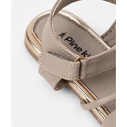 Pine Kids Sandals Velcro Closure in Tan
