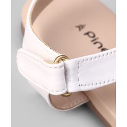 Pine Kids Velcro Closure Sandals With Floral Detailing - White