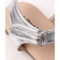 Pine Kids Buckle Closure Sandals With Butterfly Applique - Silver