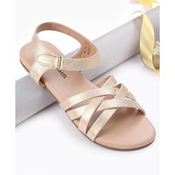 Pine Kids Velcro Closure Sandals - Golden