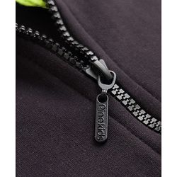 Pine Kids Knit Full Sleeves Hooded Solid Colour Sweat Jacket with Kangaroo Pockets -  Black