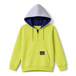 Pine Kids Cotton Knit Sweatshirt with Full Sleeves and Future Print in Green for 4-5 Years