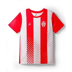Pine Active Knit Half Sleeves Striped T-Shirt - Red & White
